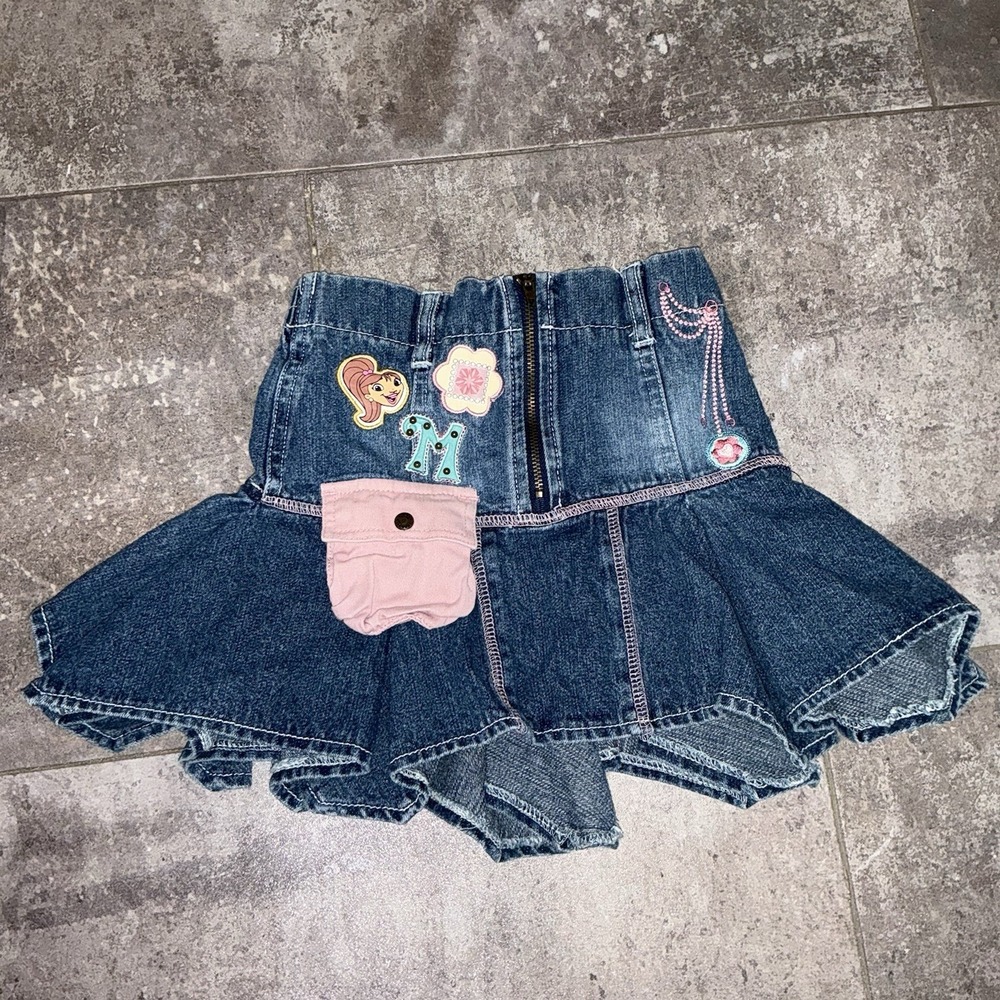 Rare Y2K Vintage Maya & Miguel PBS Cartoon Kids 4/5 XS Denim Skirt Girls Clothes